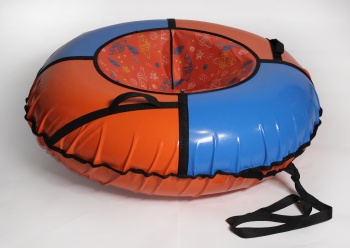 Тюбинг ватрушка - надувные санки "Ракета" (сине-оранжевый) 120 см - магазин FunnyFox