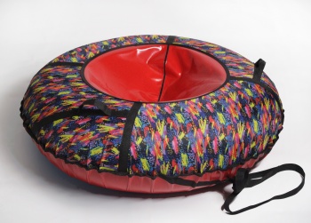 Тюбинг ватрушка - надувные санки "Штрихи" (красный) 120 см - магазин FunnyFox