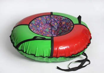 Тюбинг ватрушка - надувные санки "Круги" (зеленый-красный) 120 см - магазин FunnyFox