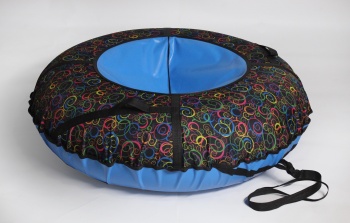 Тюбинг ватрушка - надувные санки "Завитушки" (синий) 120 см - магазин FunnyFox